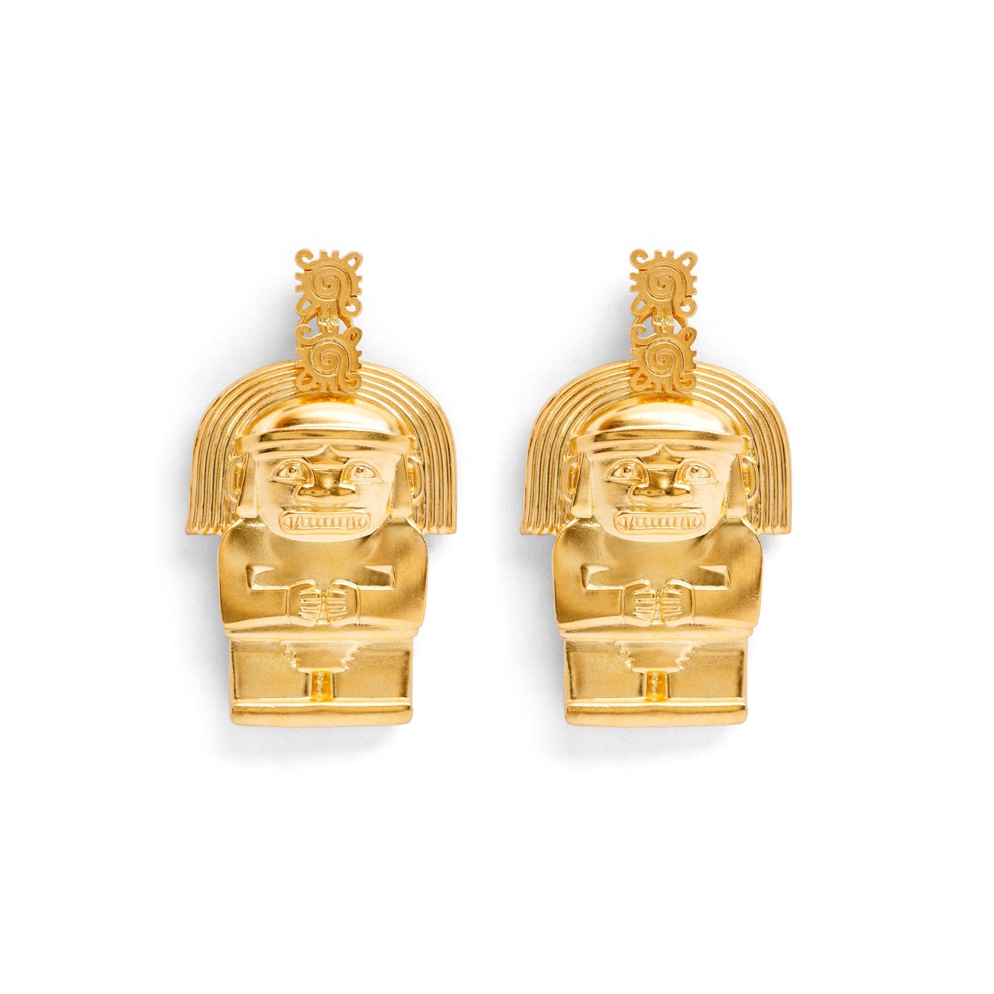Par de aretes 'CHAPUJ' Cultura Azteca, México Cultura San Agustín, Colombia