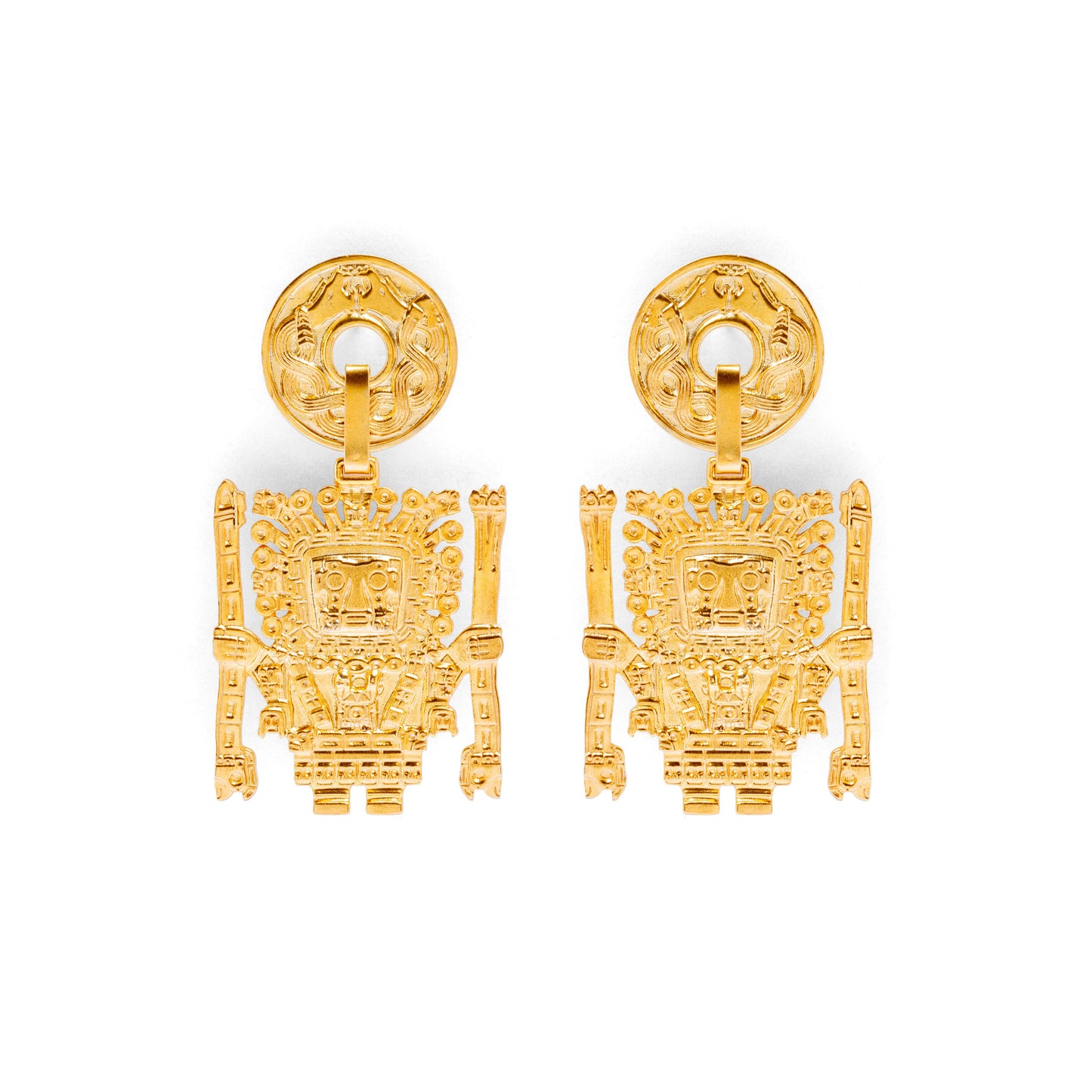 Paio di orecchini ‘WISQ’ANA’ Cultura Maya, Messico Cultura Tiahuanaco, Bolivia